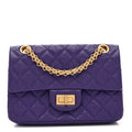 Aged Calfskin Quilted 2.55 Reissue Mini Flap Purple