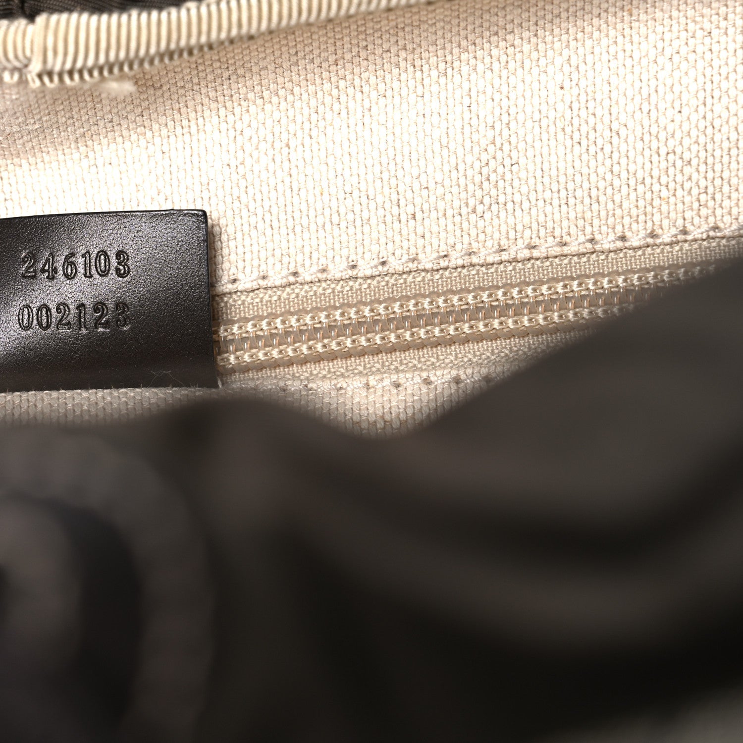 GG Supreme Monogram Medium Single Buckle Rucksack Backpack Beige Ebony Brown