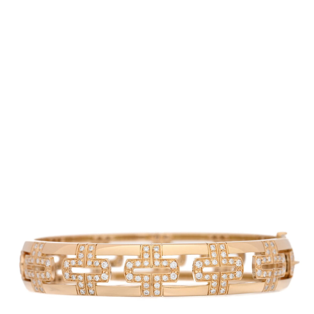 18K Yellow Gold Diamond Parentesi Bangle Bracelet
