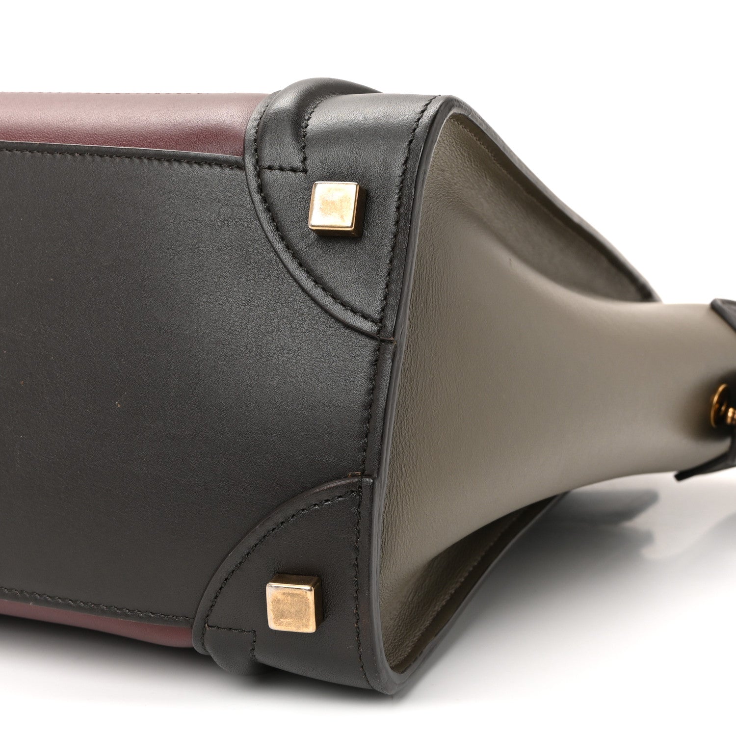 Smooth Calfskin Nubuck Micro Tri-Color Luggage Burgundy