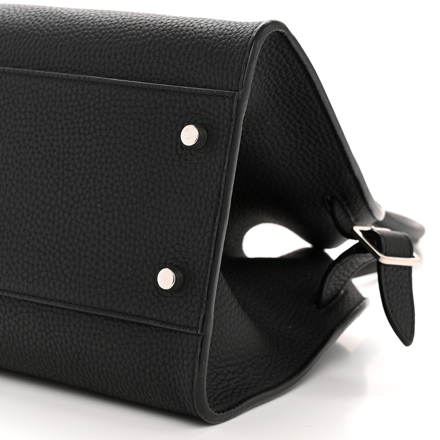 Matte Grained Calfskin Margaux Shoulder 12 Black
