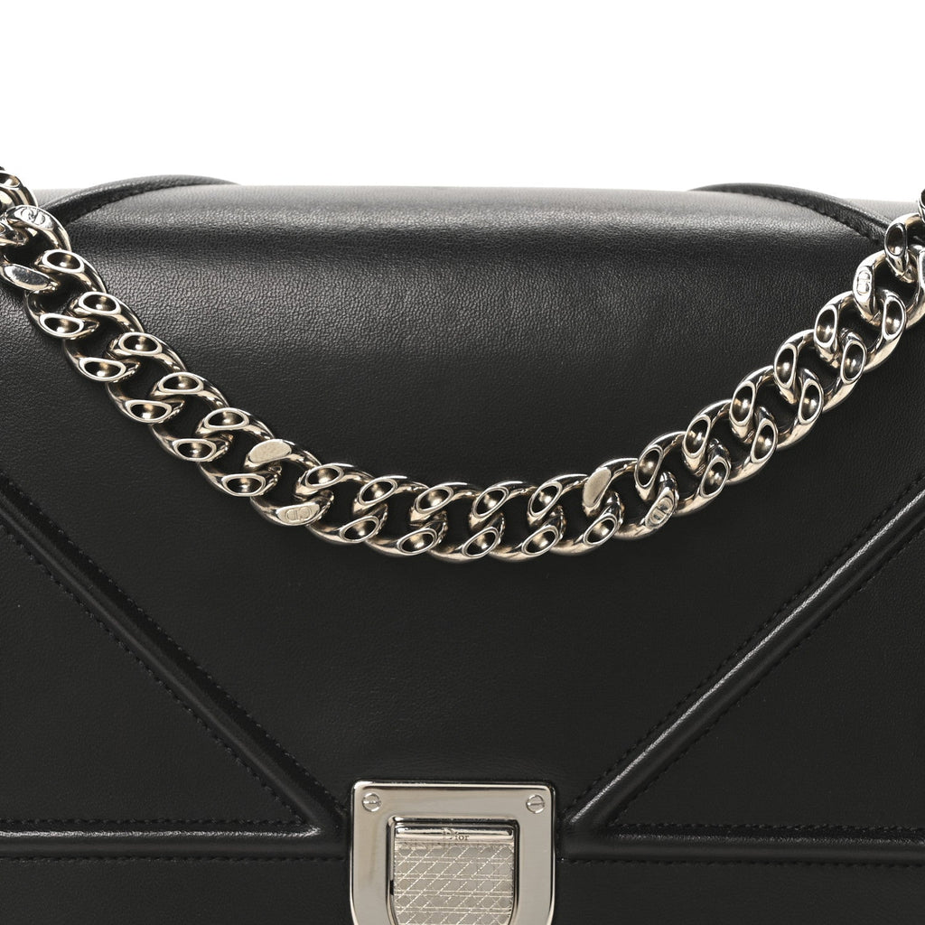 Lambskin Medium Diorama Flap Bag Black