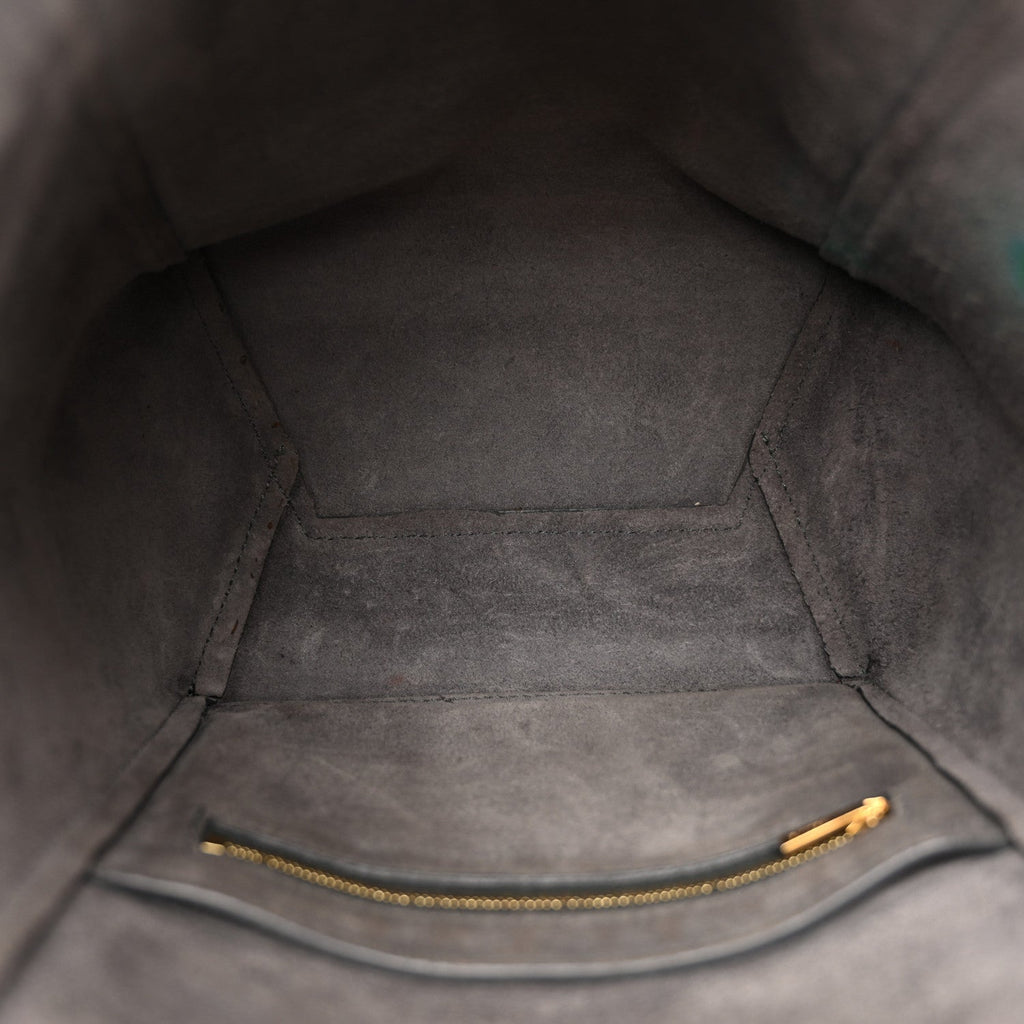 Soft Grained Calfskin Small Sangle Bucket Bag Kohl