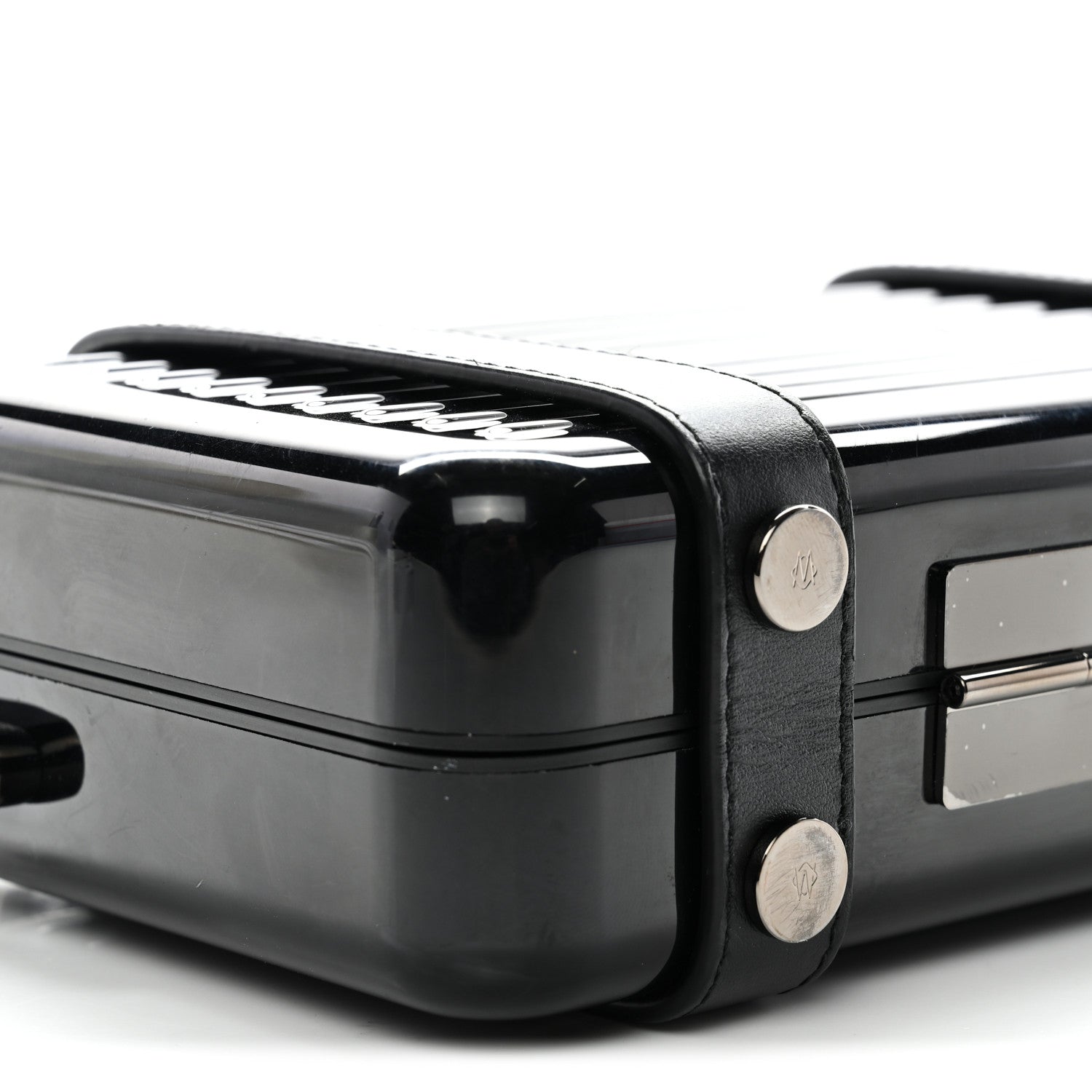 X RIMOWA Aluminum Personal Clutch On Strap Black