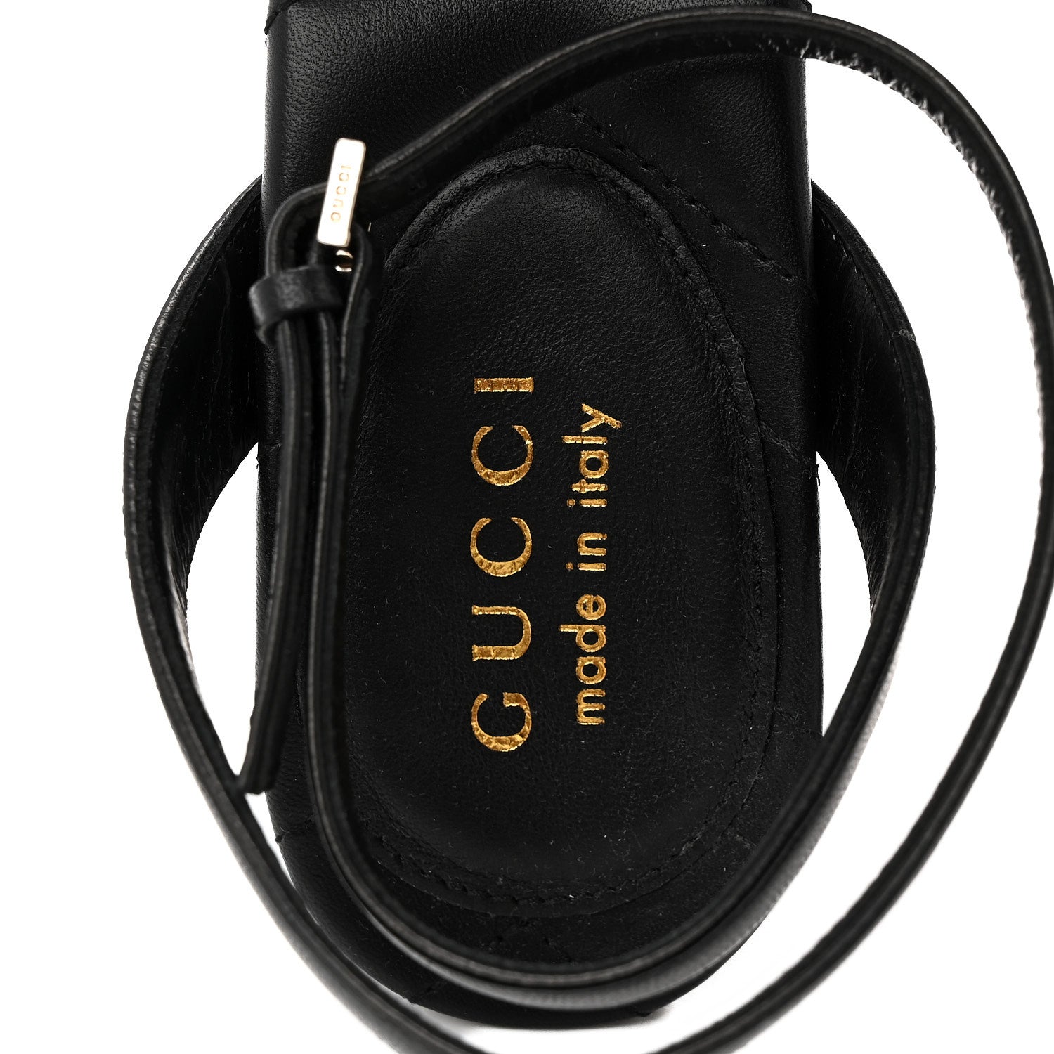 Calfskin GG Charlotte Ankle Wrap 30/85mm Platform Sandals 37.5 Black