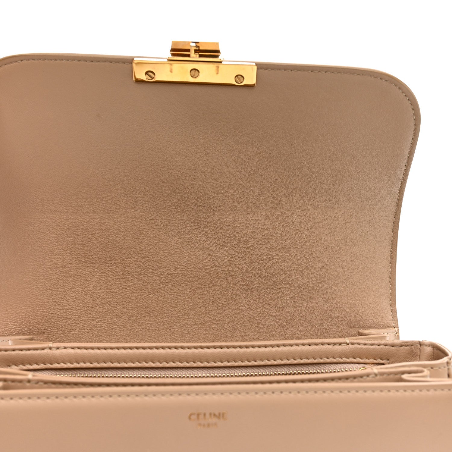 Shiny Calfskin Medium Triomphe Nude