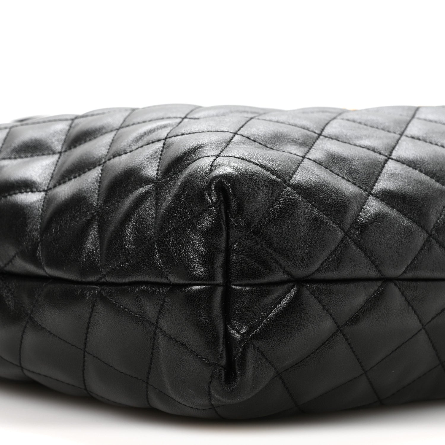 Lambskin Quilted Maxi Icare Shopping Tote Black