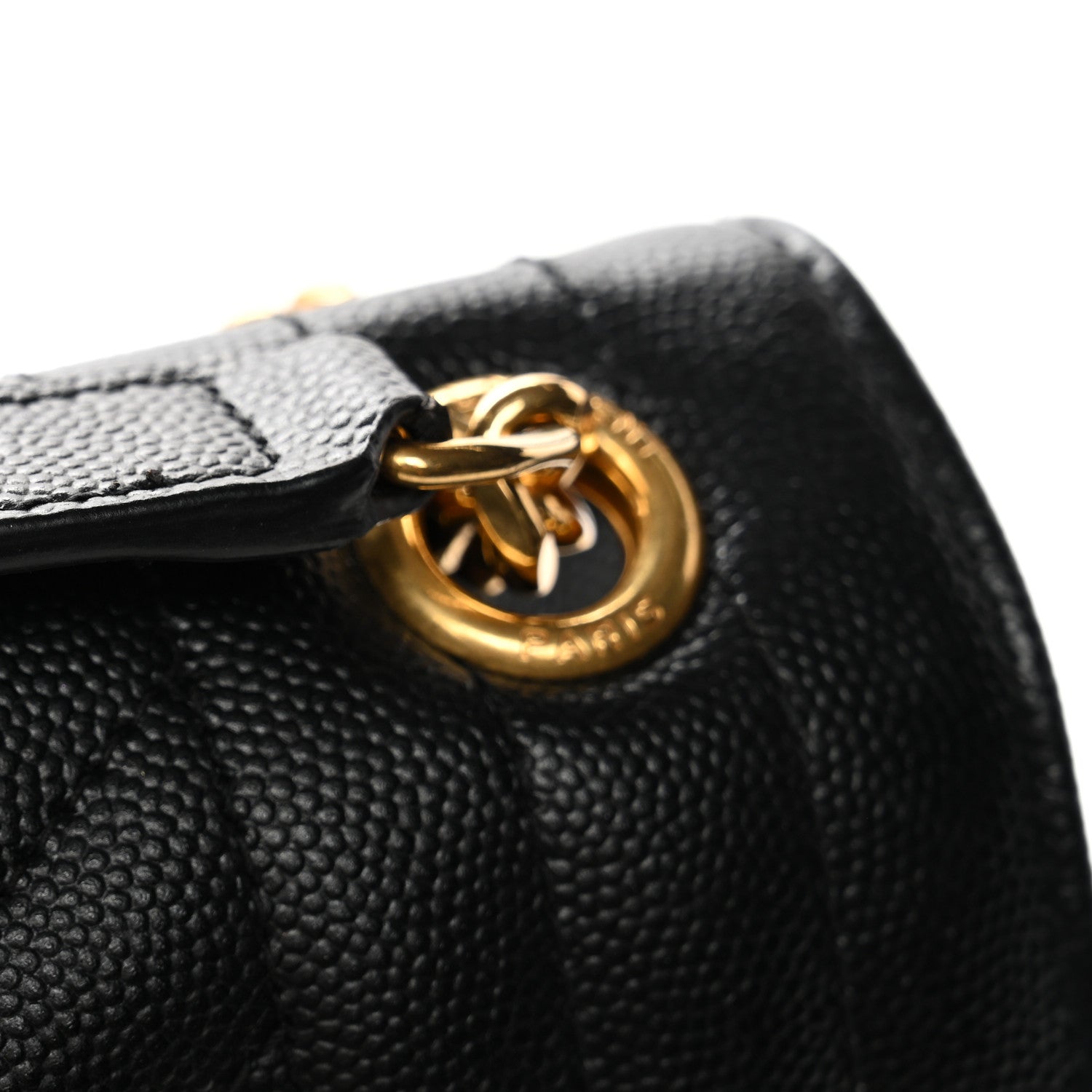 Grain De Poudre Textured Mixed Matelasse Triquilt Medium Monogram Satchel Black