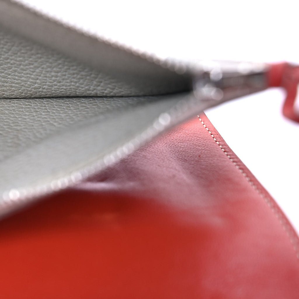 Togo Dogon Duo Wallet Rouge Garance Gris Mouette