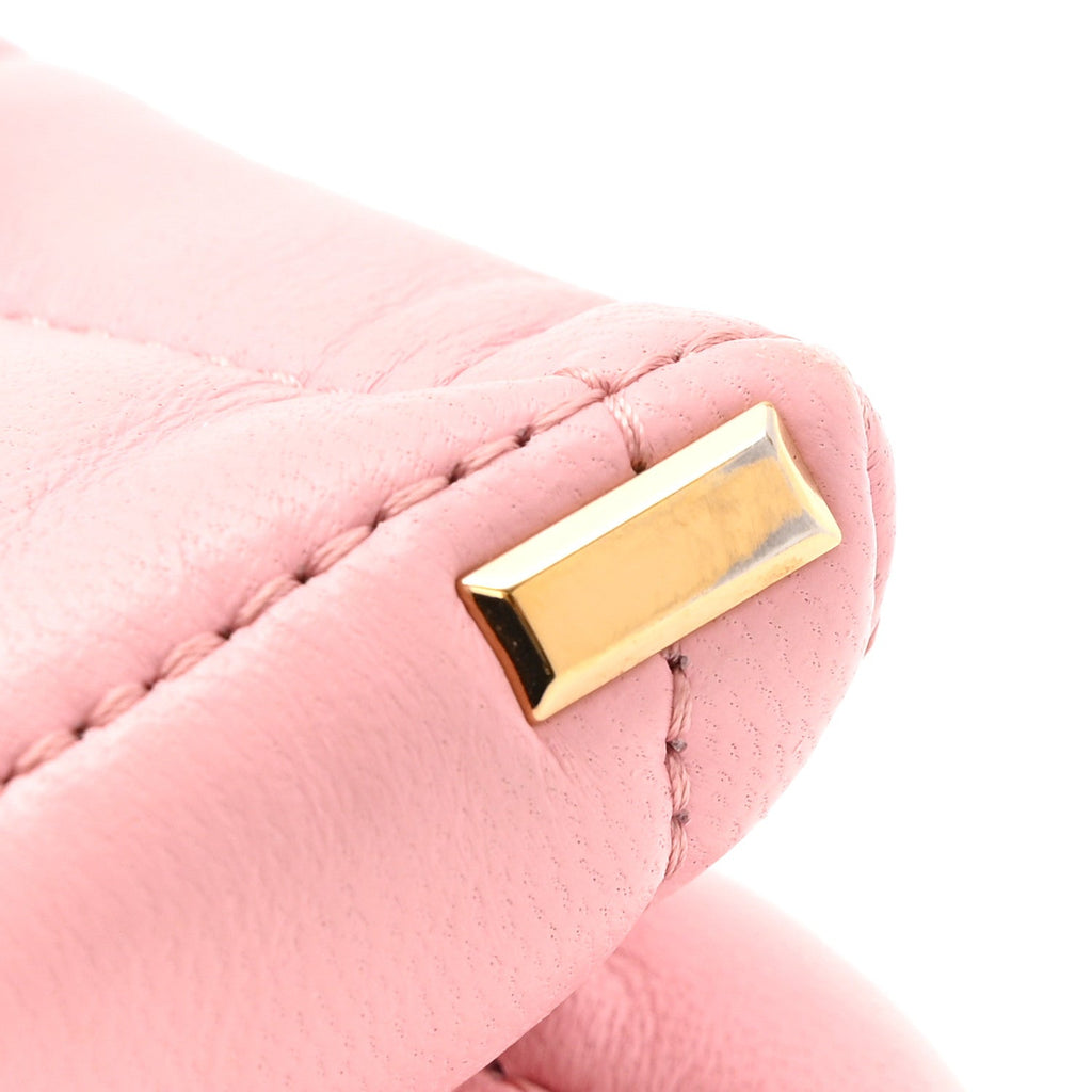 Lambskin Quilted Mini Kleio Crossbody Bag Light Pink