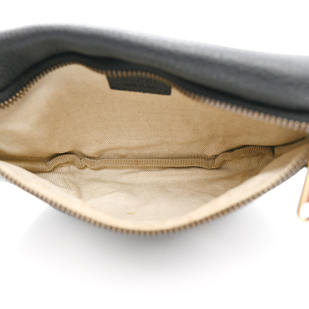 Grained Calfskin Small Logo Belt Bag Black