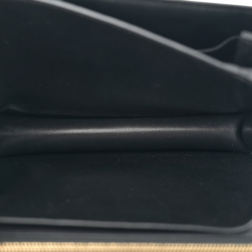Liege Calfskin Medium Classic Box Flap Bag Black