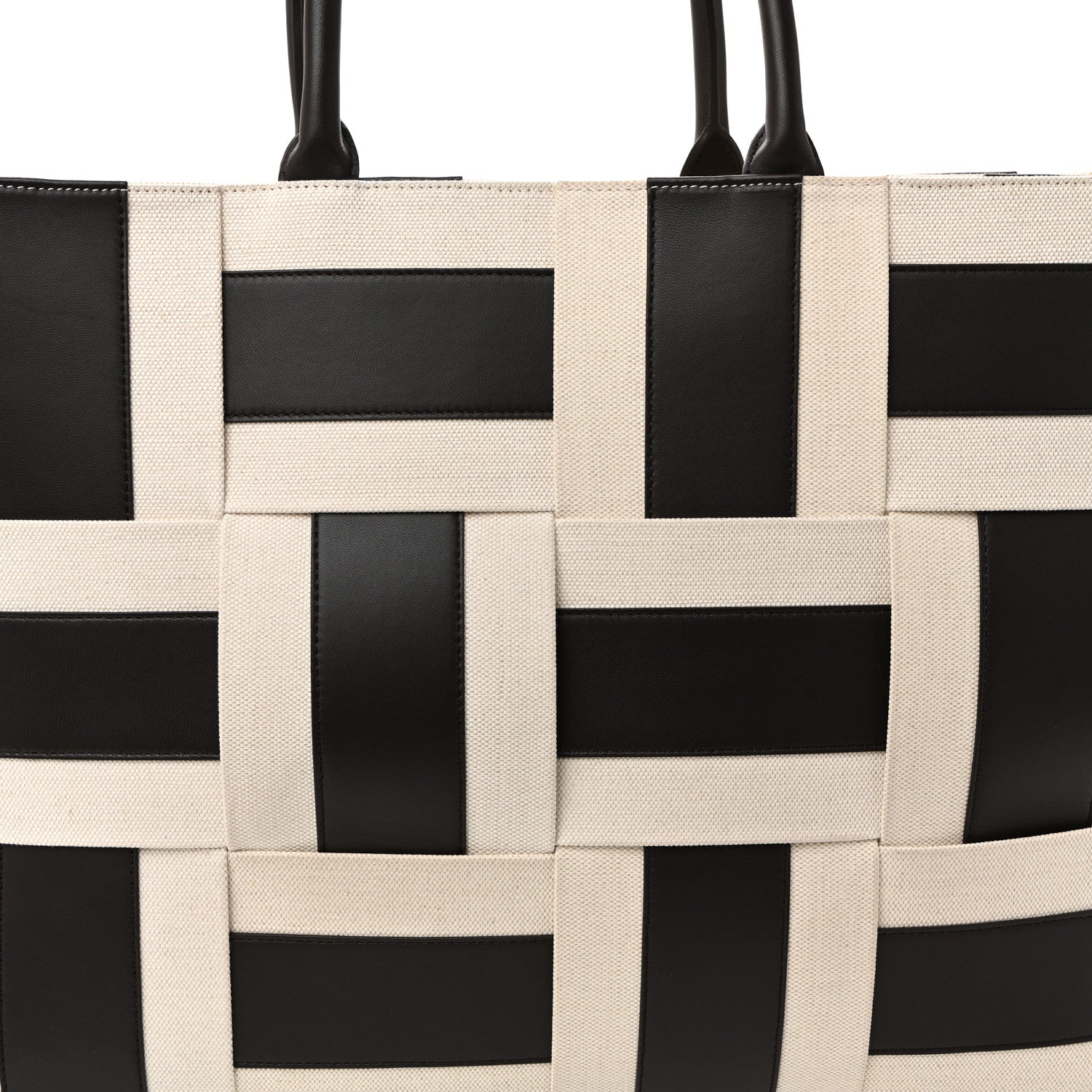 Canvas Nappa Maxi Intrecciato Large Arco Tote Natural Fondant