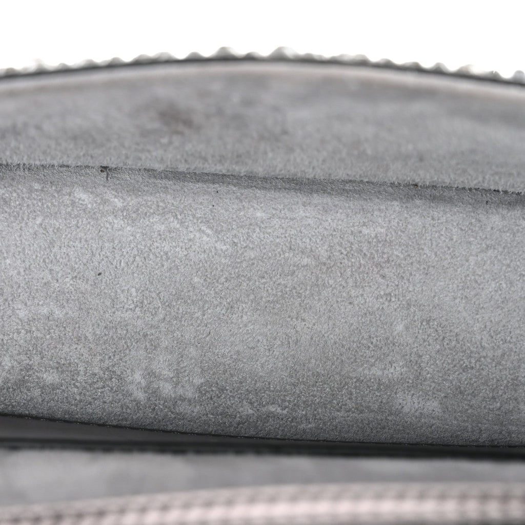 Crystal Suede Enamel Vlogo Small Loco Shoulder Bag Silver