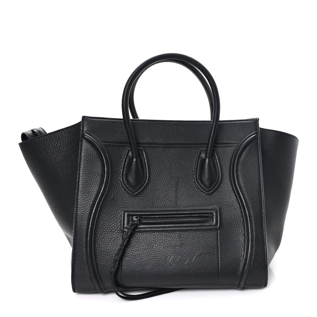 Supple Calfskin Medium Phantom Luggage Black