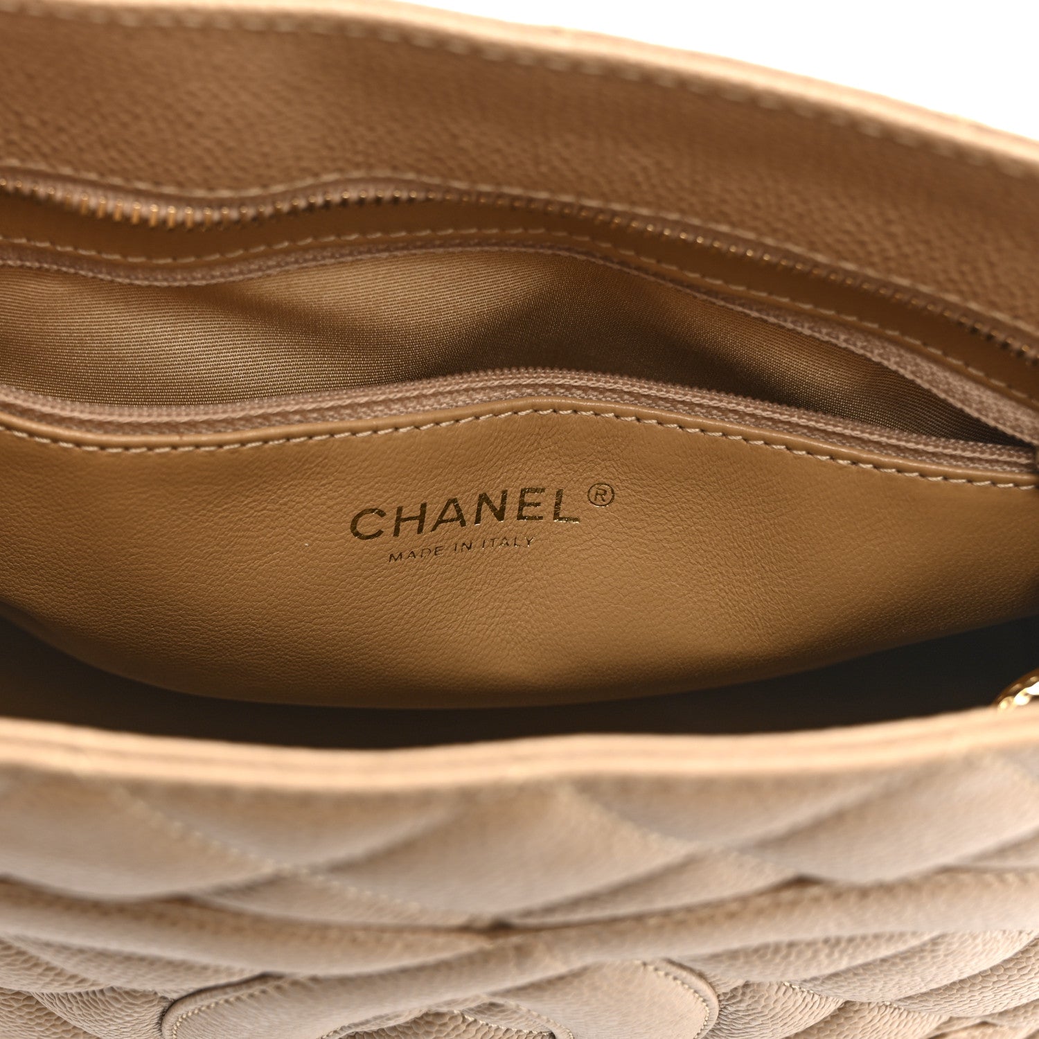 Caviar Quilted Medallion Tote Beige