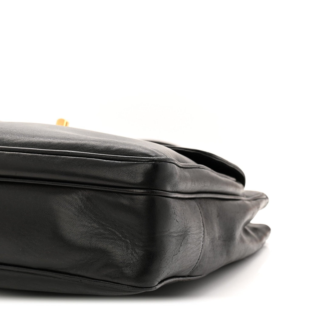 Lambskin CC Flap Shopping Tote Black