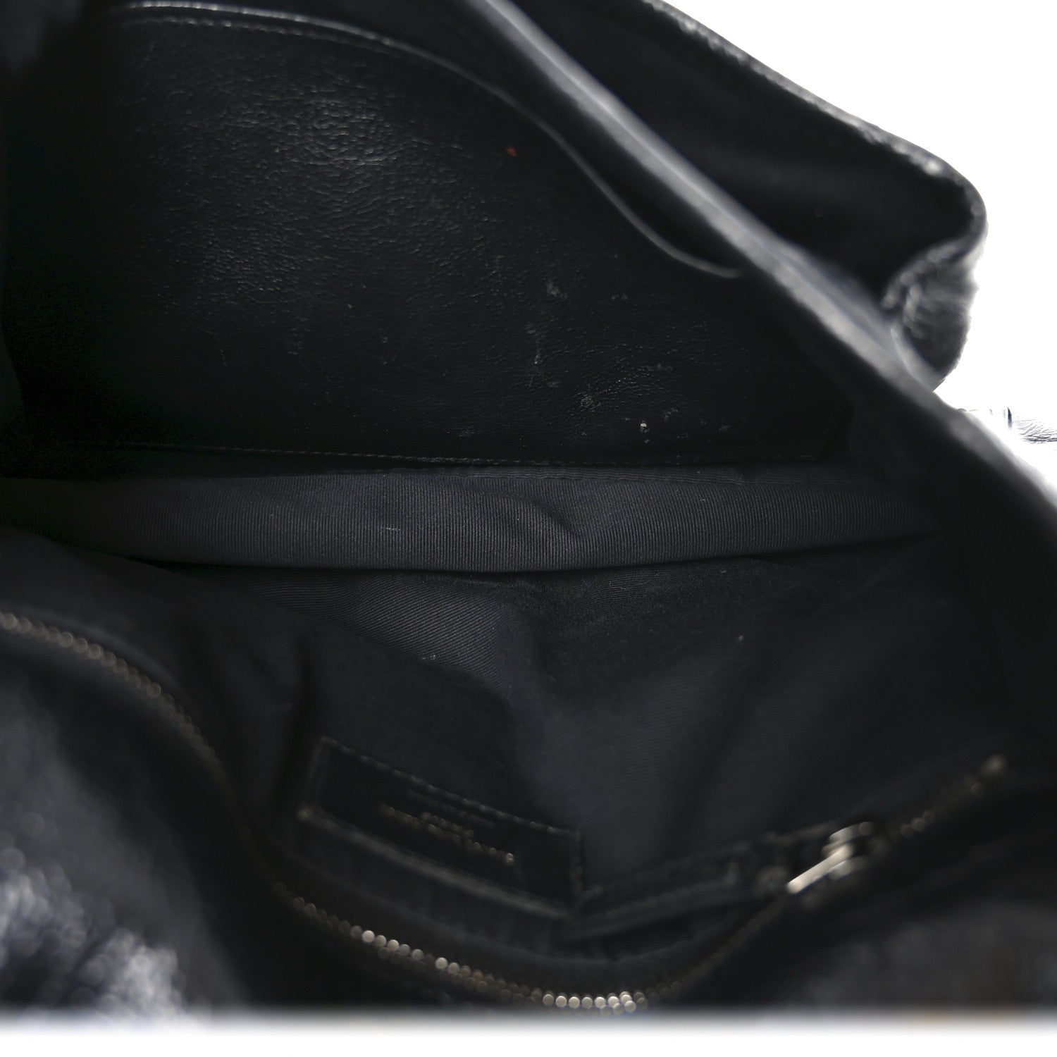 Crinkled Calfskin Matelasse Monogram Medium Niki Chain Satchel Black