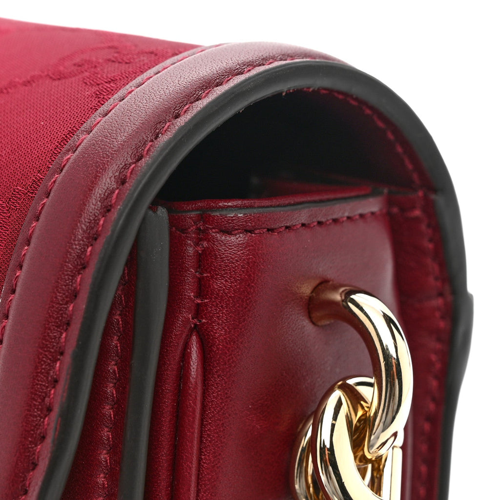 Crepe Wool Silk GG Monogram Go Small Shoulder Bag Rosso Ancora