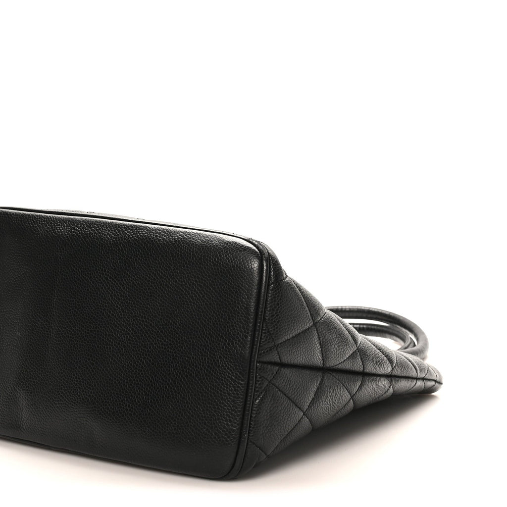 Caviar Quilted Medallion Tote Black