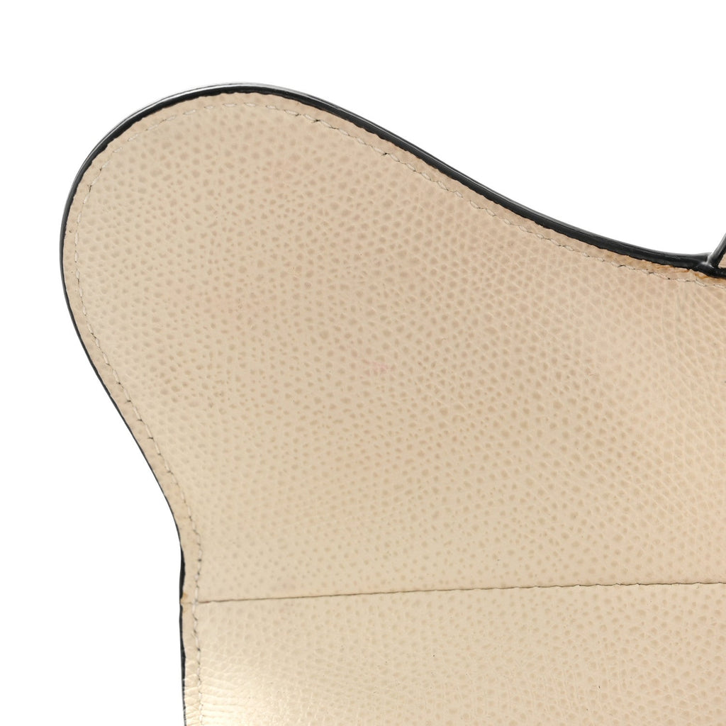 Grained Calfskin Mini Saddle Bag White
