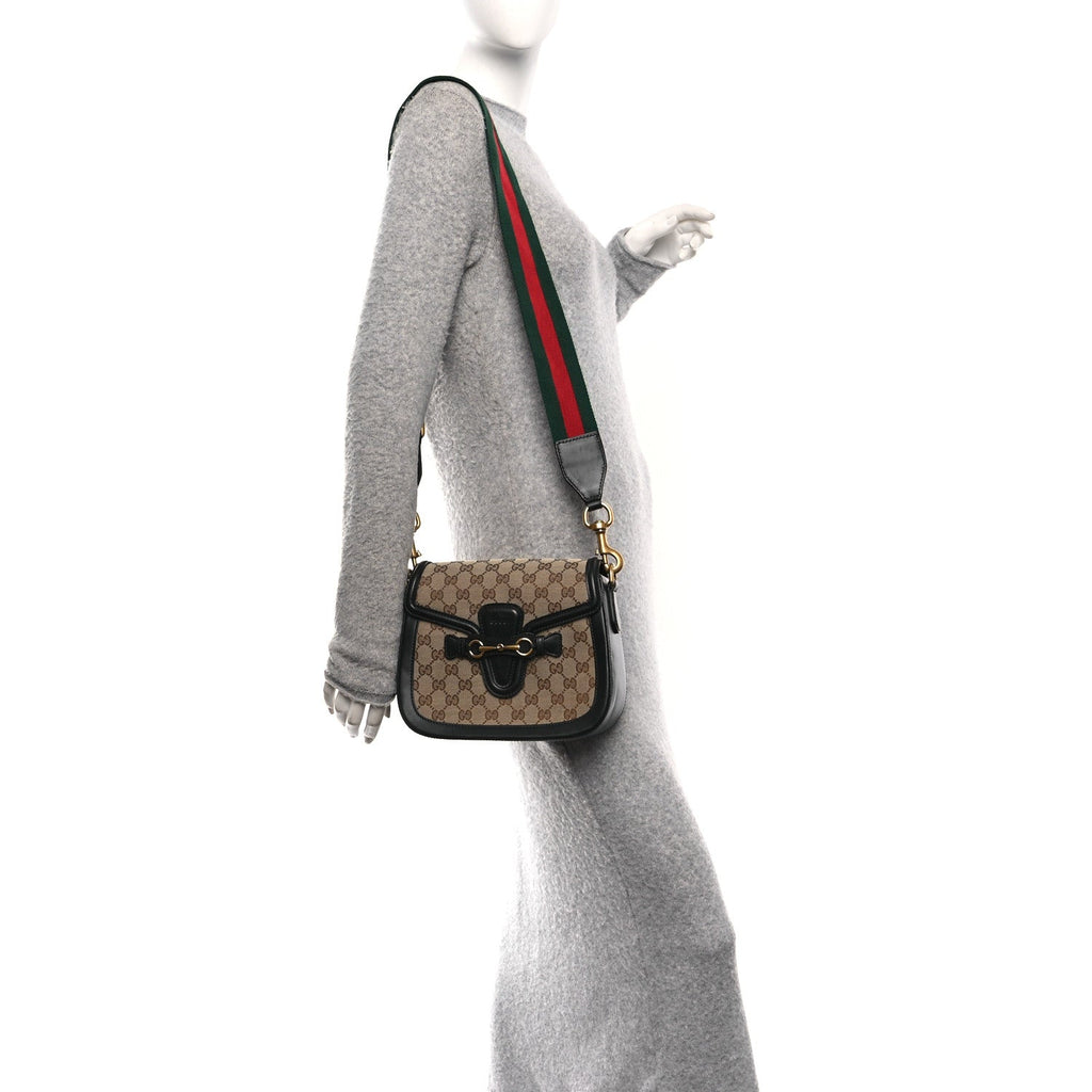 Monogram Ruinart Calfskin Medium Lady Web Shoulder Bag Beige Ebony Black