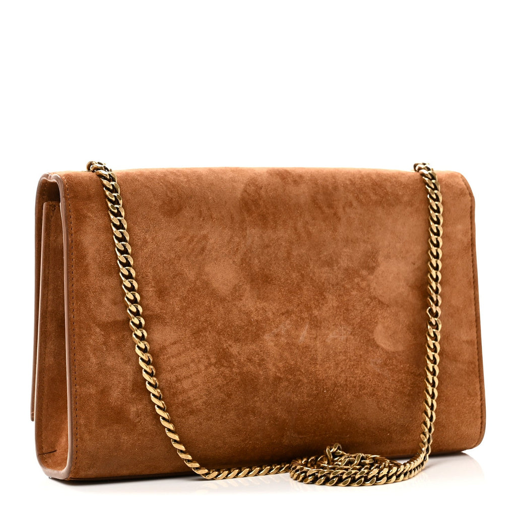 Suede Small Monogram Kate Satchel Macaron