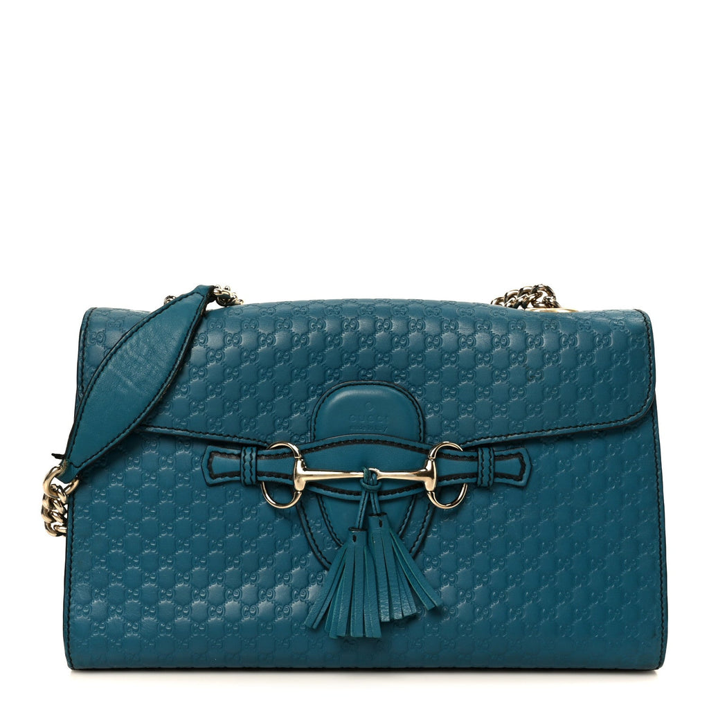 Soft Microguccissima Medium Emily Chain Shoulder Bag Deep Cobalt