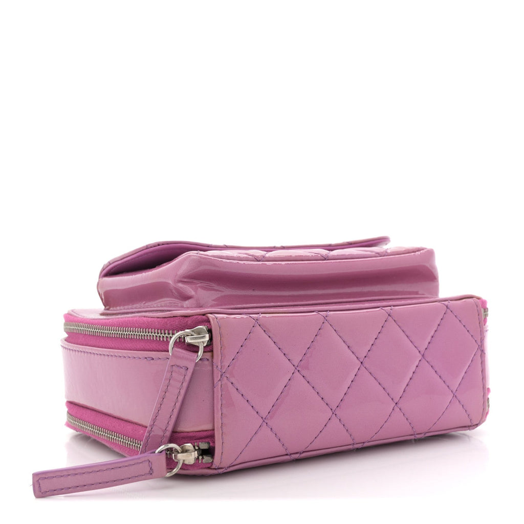 Patent Quilted Small Pocket Box Camera Case Purple