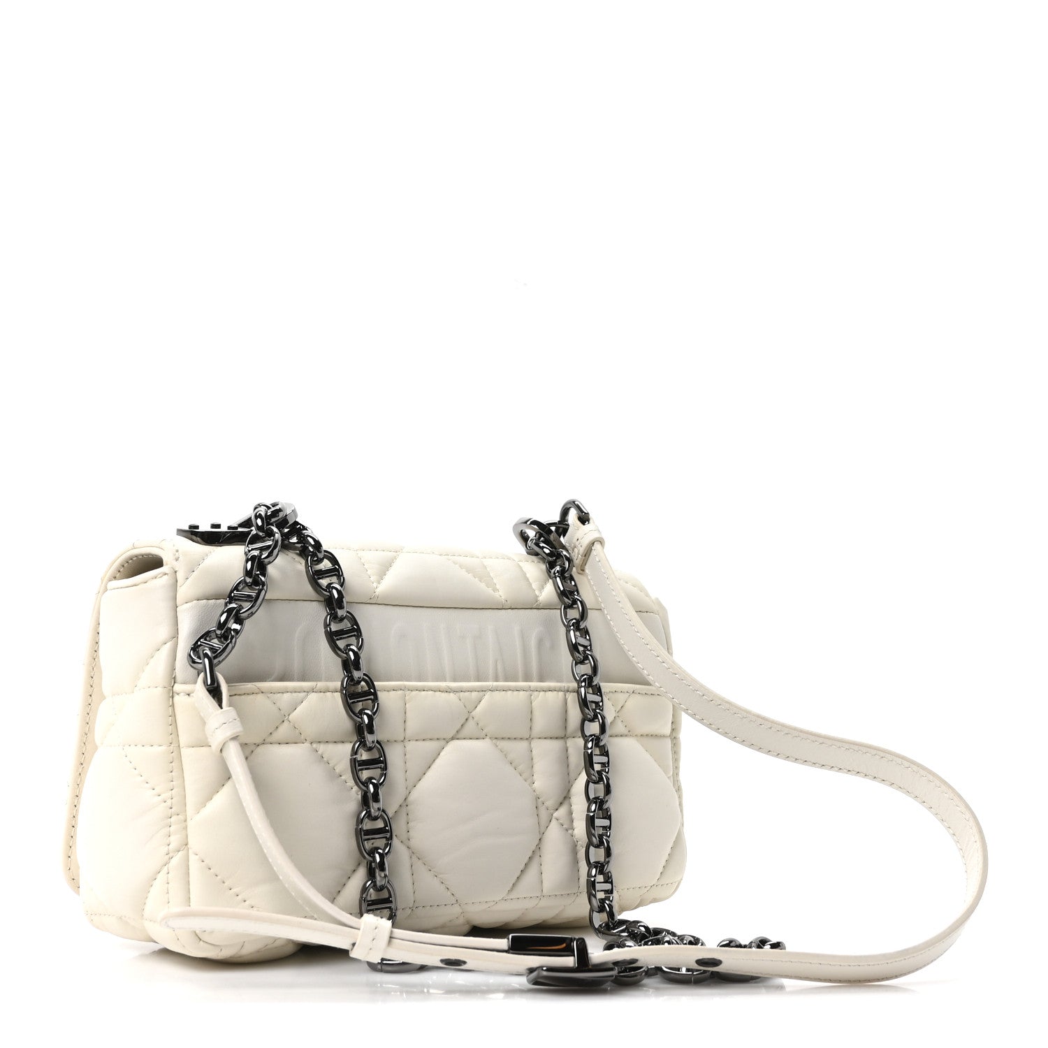 Calfskin Macrocannage Small Caro Bag White