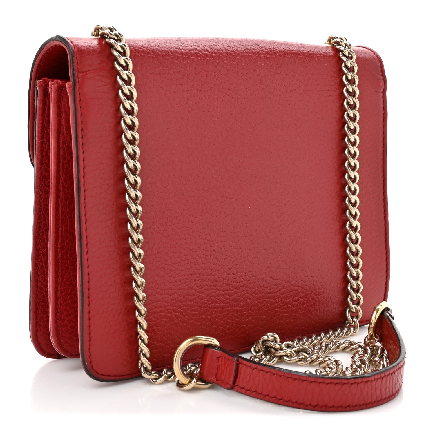 Dollar Calfskin Small Interlocking G Shoulder Bag Red