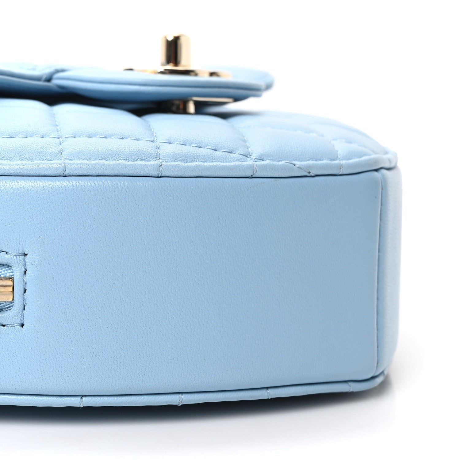Lambskin Quilted CC In Love Heart Bag Light Blue