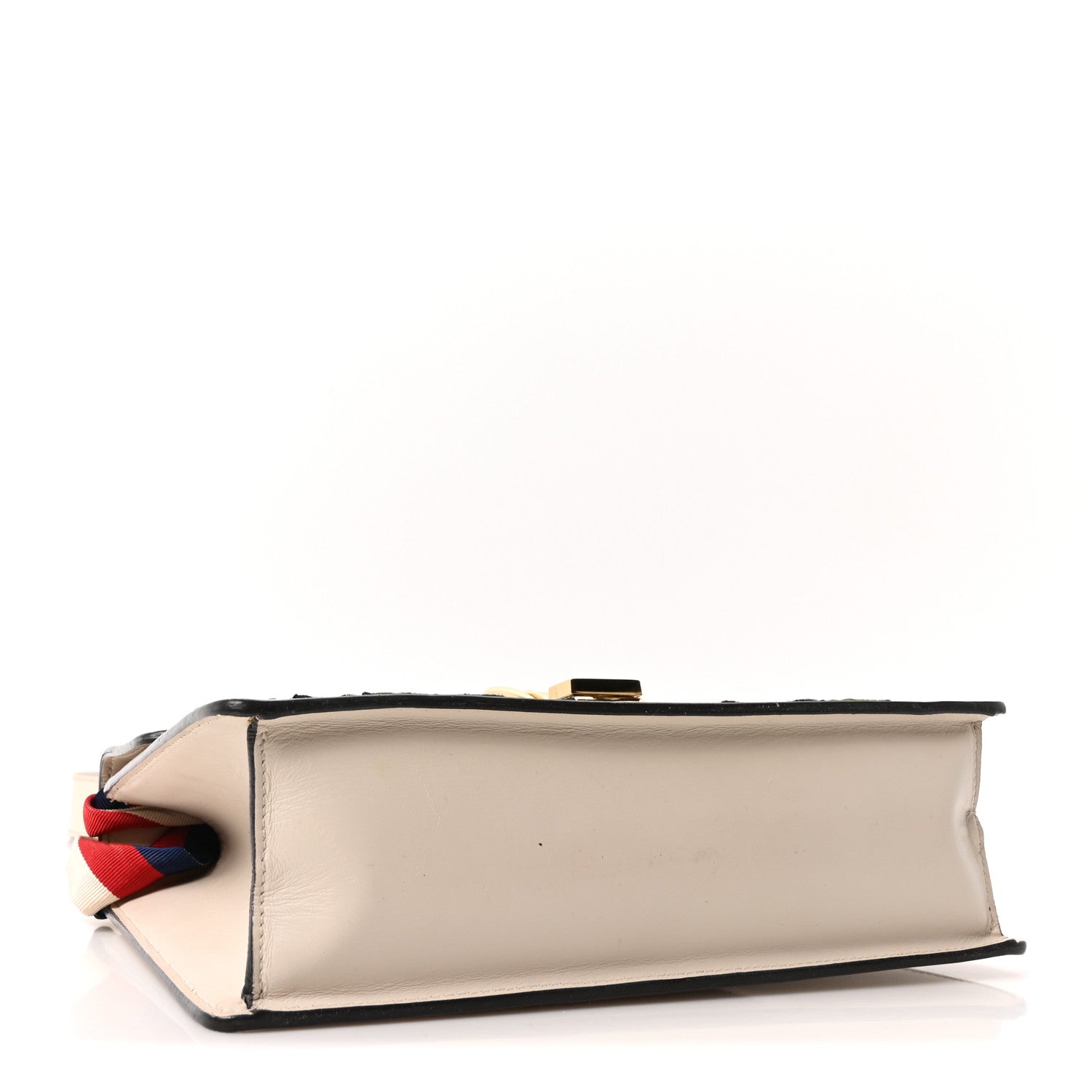 Calfskin Embroidered Small Sylvie Shoulder Bag White