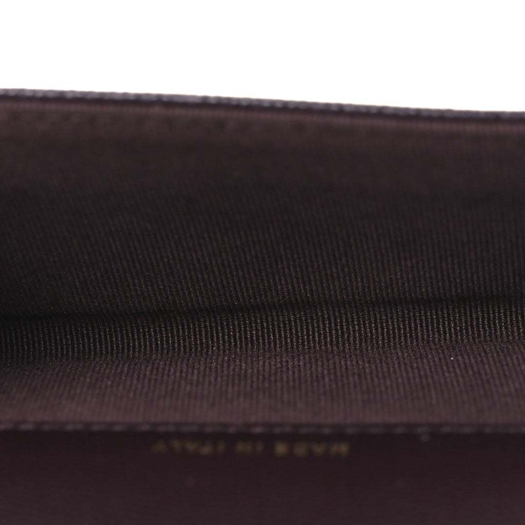 Caviar Quilted Flap  Holder Wallet Burgundy