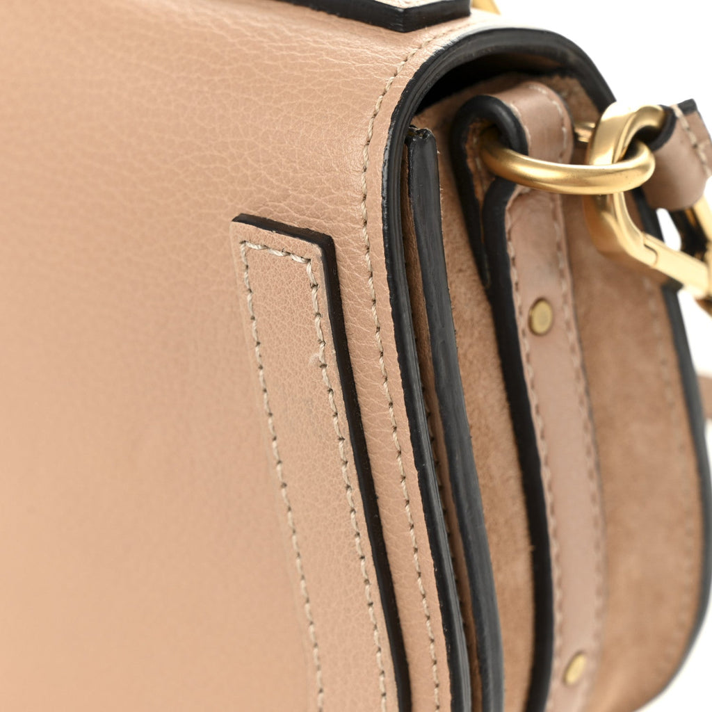 Calfskin Suede Small Nile Bracelet Bag Biscotti Beige