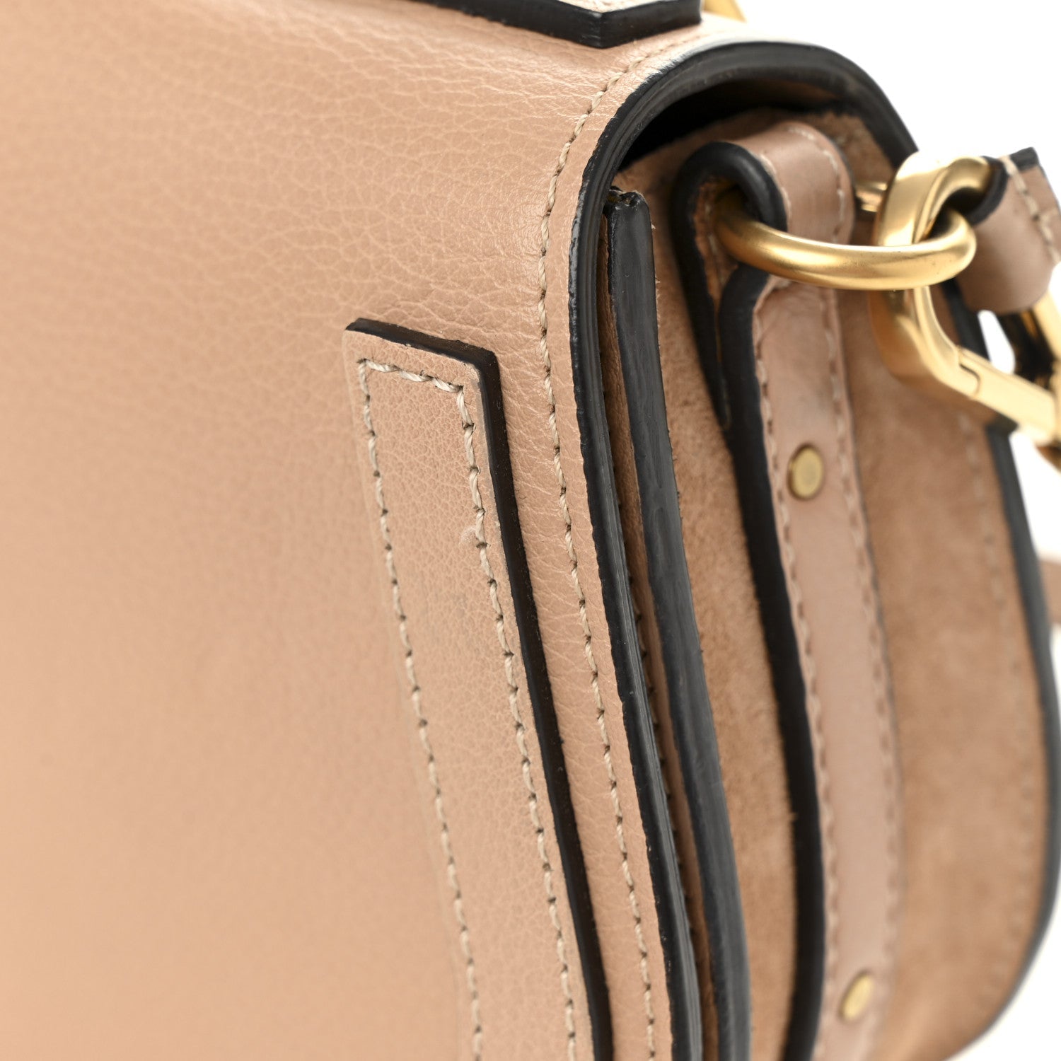 Calfskin Suede Small Nile Bracelet Bag Biscotti Beige