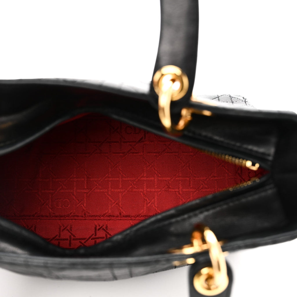 Lambskin Cannage Medium Lady Dior Black