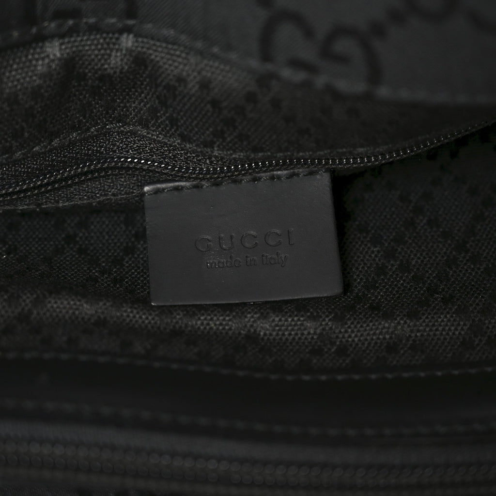 Nylon Monogram Large Bamboo Shopper Tote Black