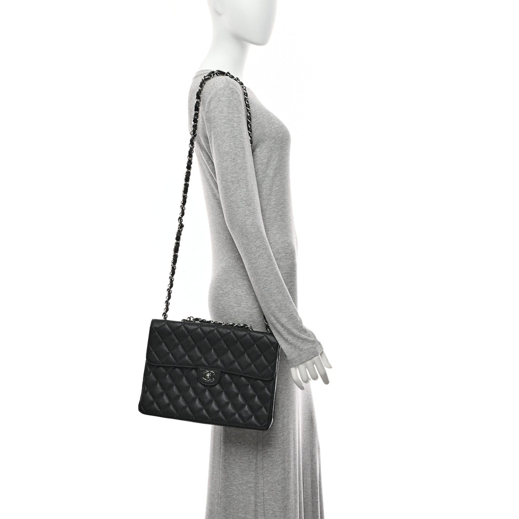 Caviar Jumbo Single Flap Black
