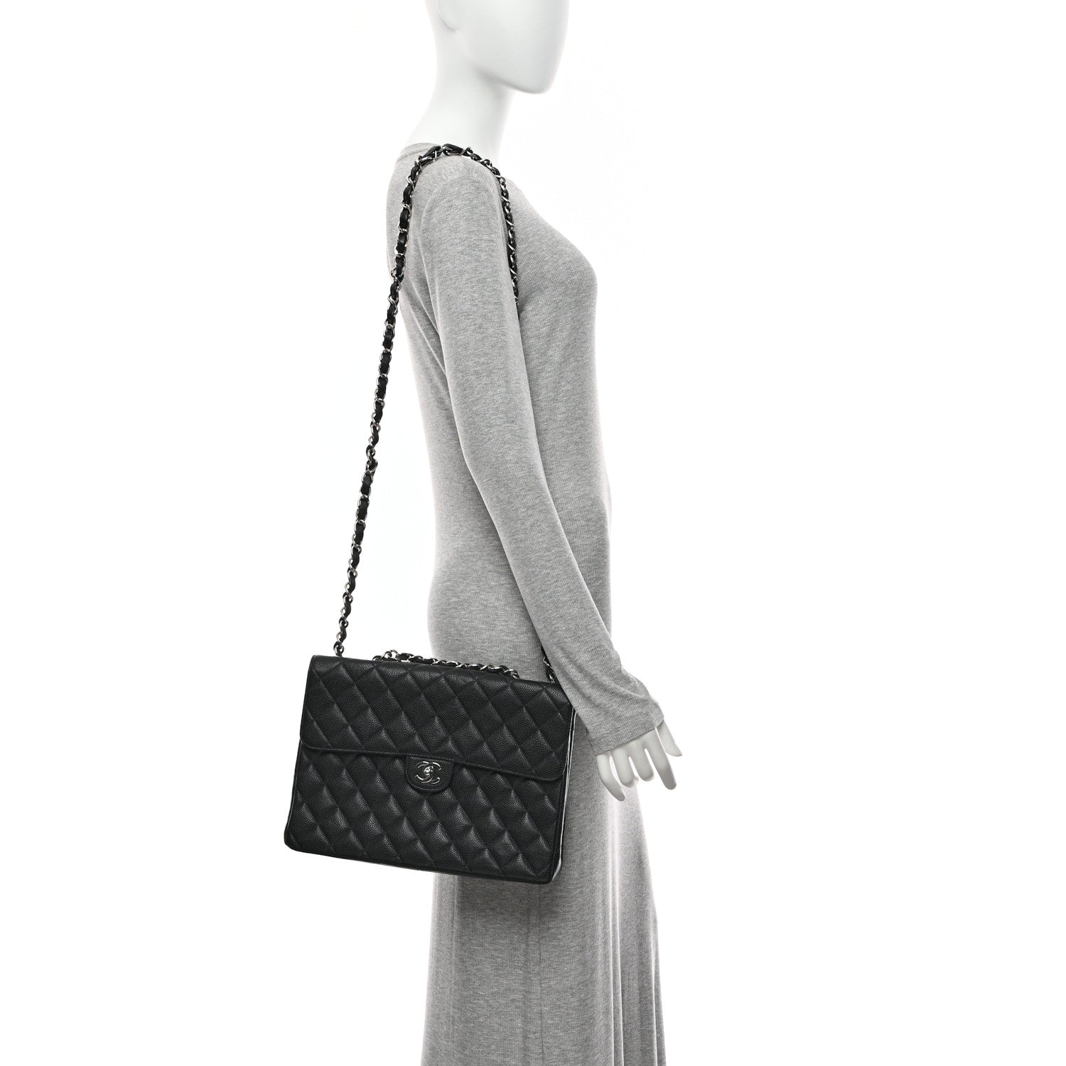 Caviar Jumbo Single Flap Black