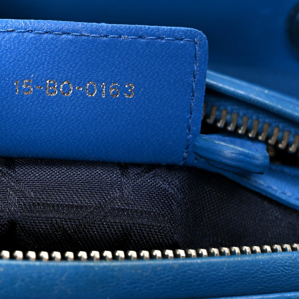 Lambskin Cannage Medium Lady Dior Blue