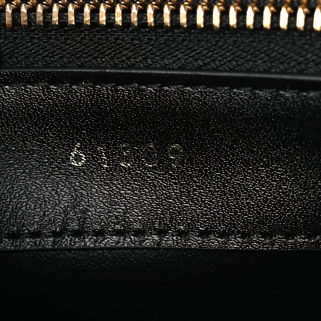 Satinated Calfskin Small 16 Top Handle Bag Black