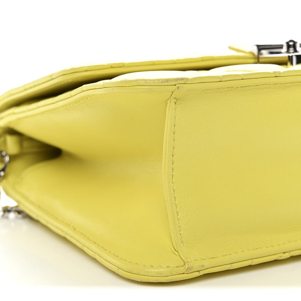 Lambskin Cannage Miss Dior Promenade Pouch Citron