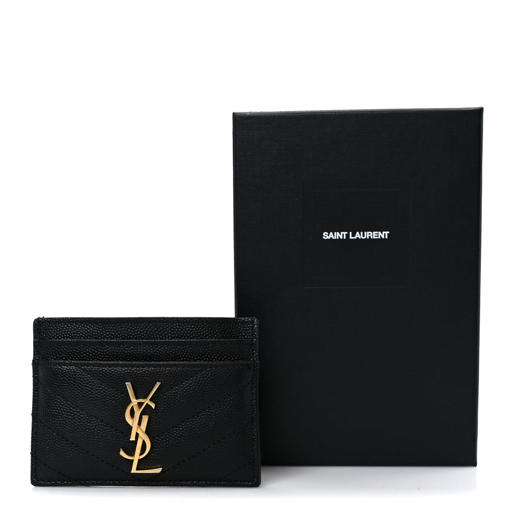 Grain De Poudre Matelasse Chevron Monogram Credit  Case Black