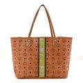 Visetos Crocodile Embossed Medium Liz Shopper Tote Cognac