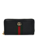 Calfskin Web Ophidia Zip Around Wallet Black