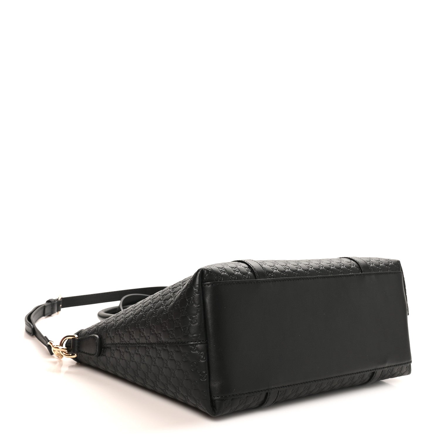 Soft Microguccissima Small Zippered Satchel Black