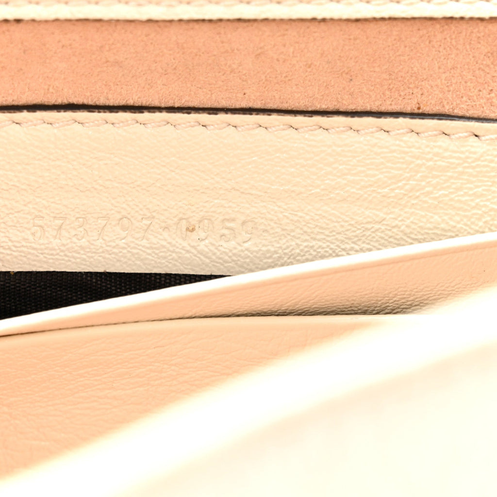 Textured Calfskin Web Mini Rajah Slim Flap Shoulder Bag Mystic White