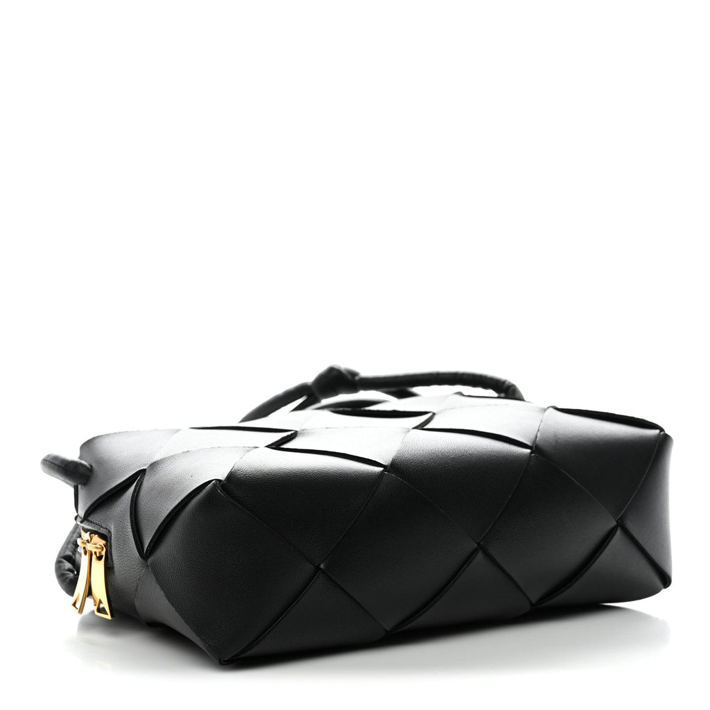 Lambskin Maxi Intrecciato Small Cassette Camera Bag Black