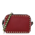 Vitello Colorblock Rockstud Camera Crossbody Bag Deep Rose Clover
